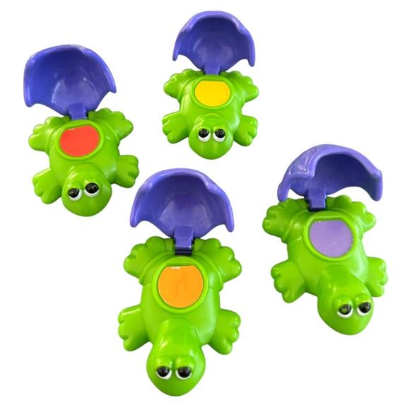 Vintage Fisher Price Purple & Green Turtle Picnic Game Preschool (Turtles Only) - Picture 1 of 3